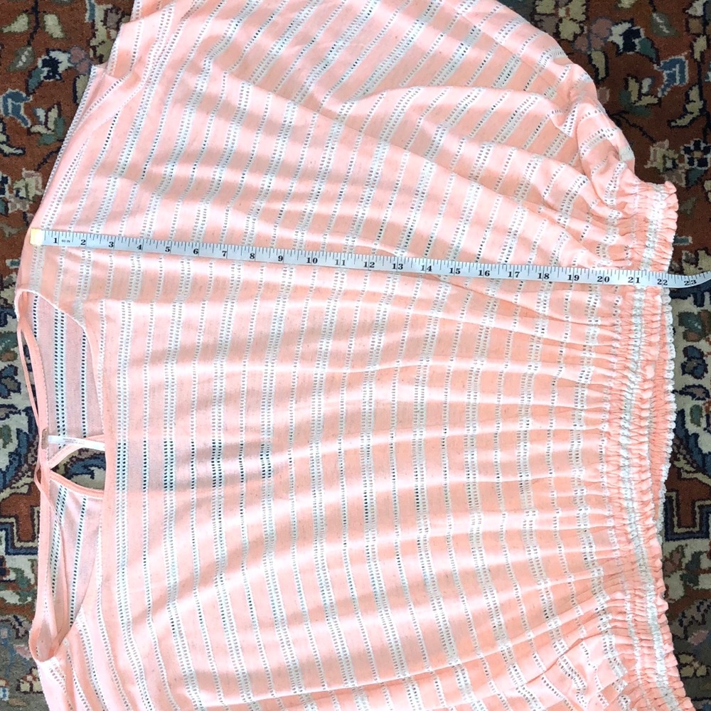 Free People Peach & White Off-shoulder Top - Picture 7 of 10